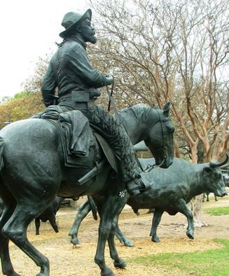 Statue of Holt Collier in Branding the Brazos Waco Texas